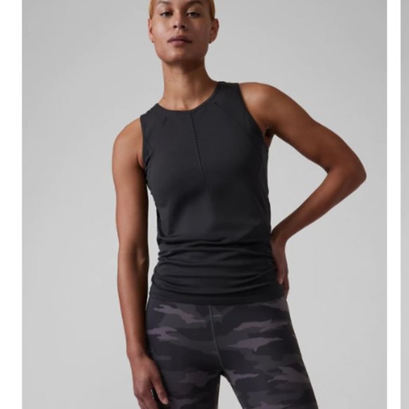 Athleta foothill tank top exercise Black V back or Tie XS NEW #211277… - Picture 3 of 9